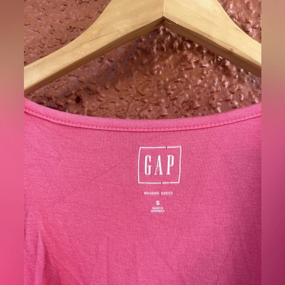 GAP Women’s Modern Wrap-Front Dress Apple Blossom Size Small Pima Cotton - Picture 4 of 5